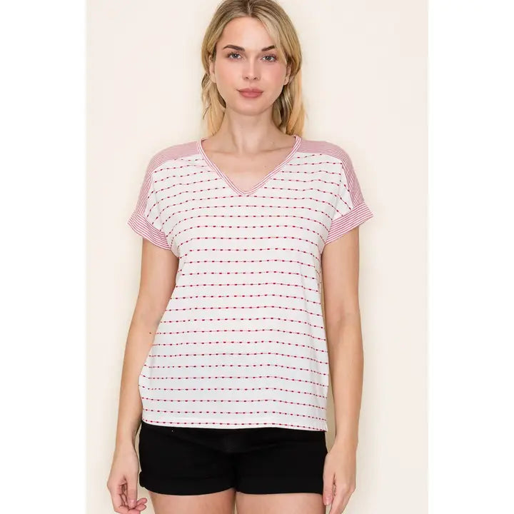 Dotted stripe top