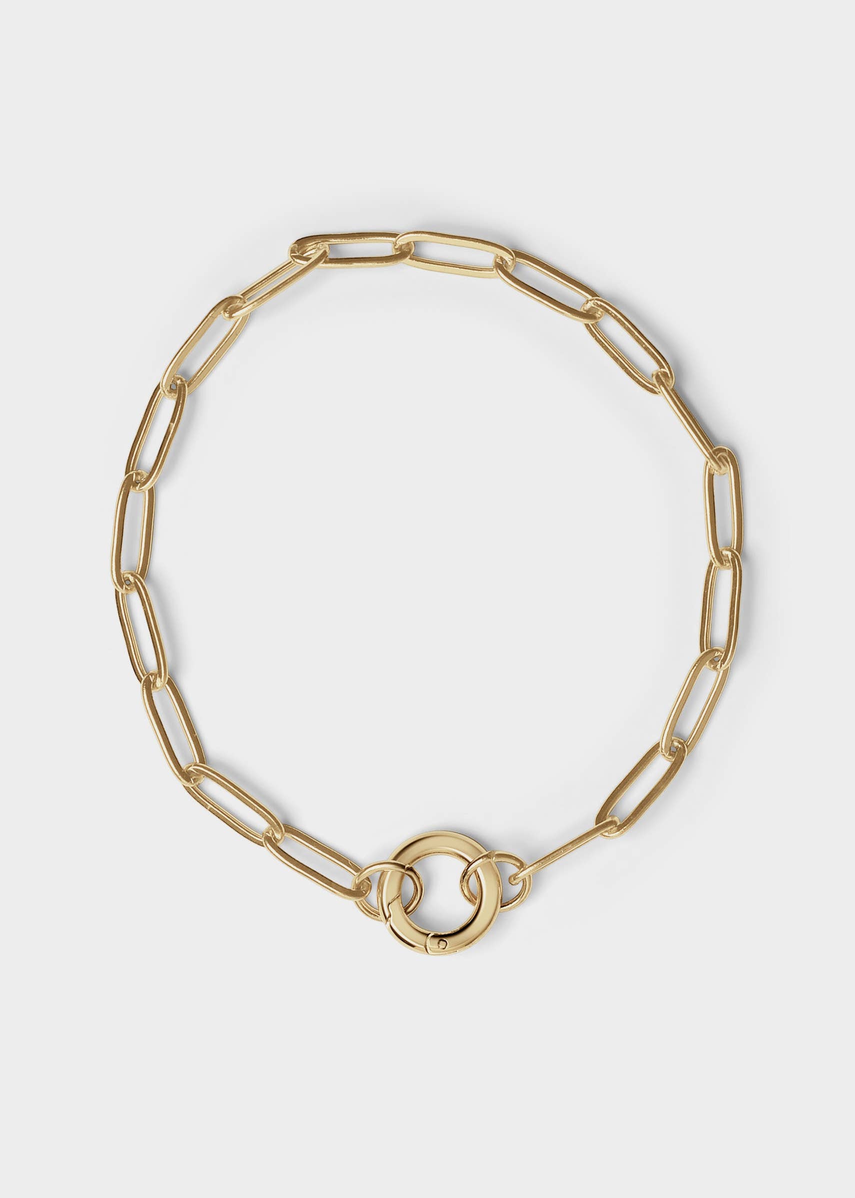 Stainless Steel Paperclip with Charm Keeper Chain Bracelet: Stainless / 6.5"