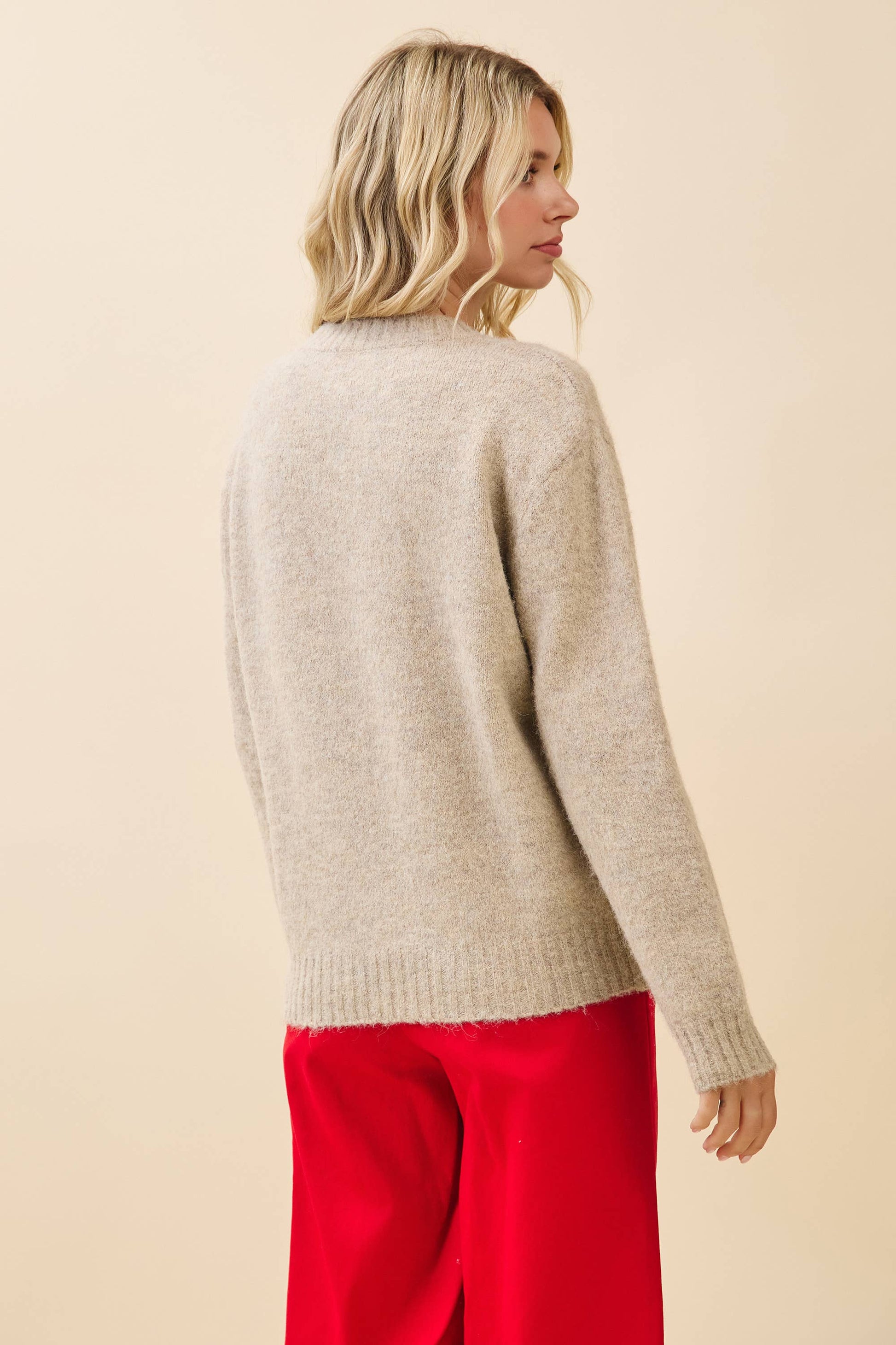 'Very Merry' Knit Embroidered Sweater