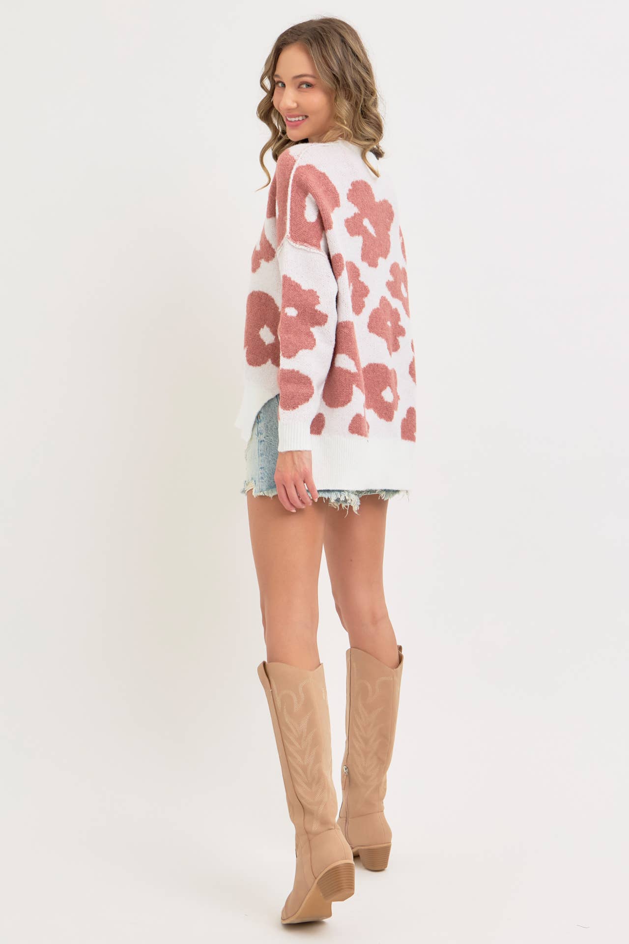 FLORAL LOOSE FIT SWEATER