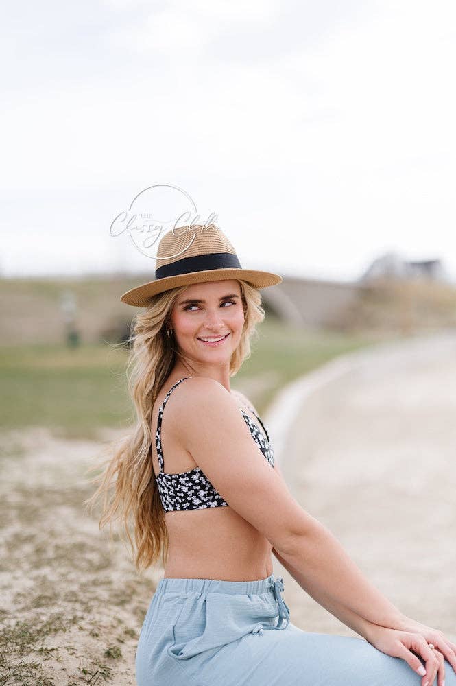 Panama Straw Beach Hat - Light Tan