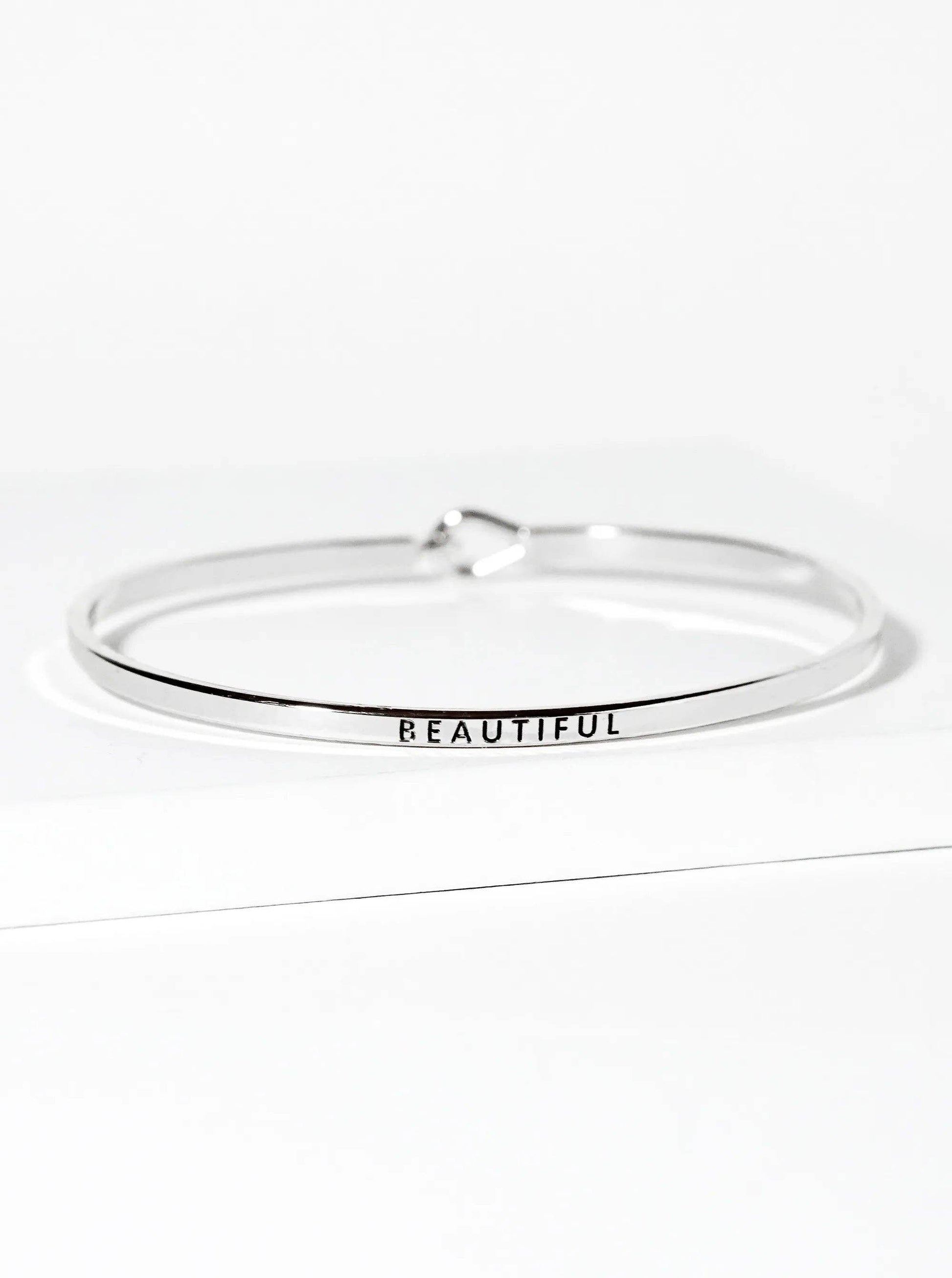 Beautiful Engraved Inspirational Bangle Bracelet