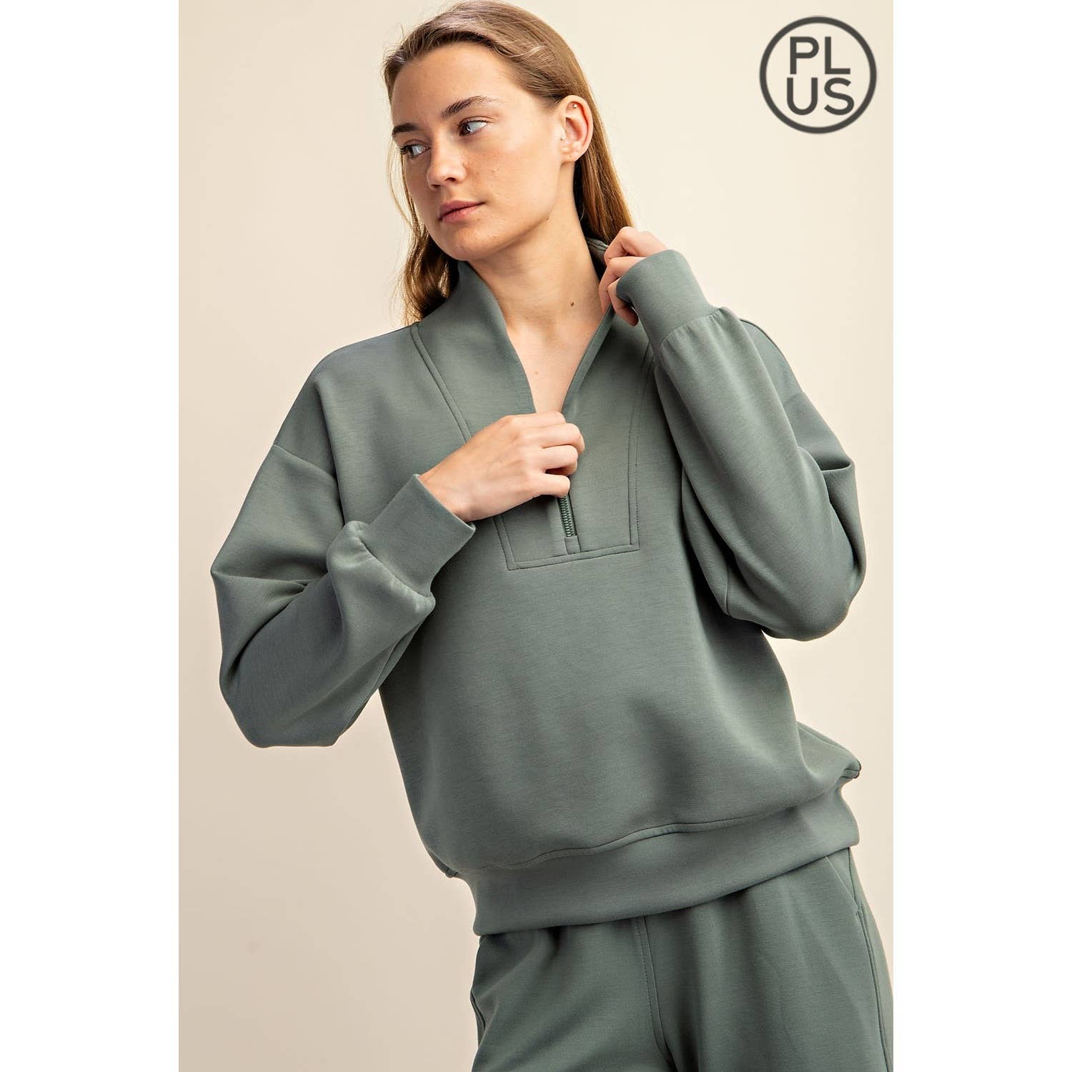 CURVY MODAL SCUBA LUXE HALF ZIP JACKET