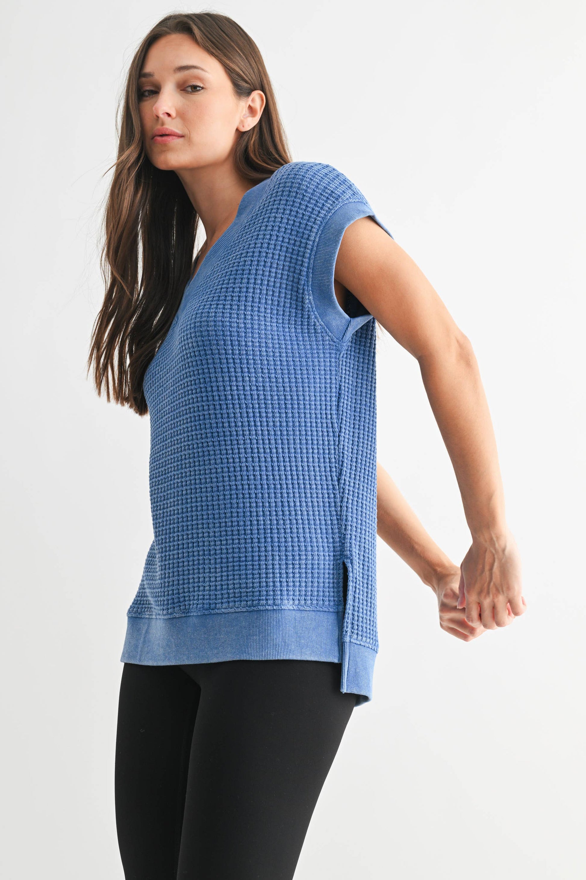 Chunky Waffle Mineral Wash Tee