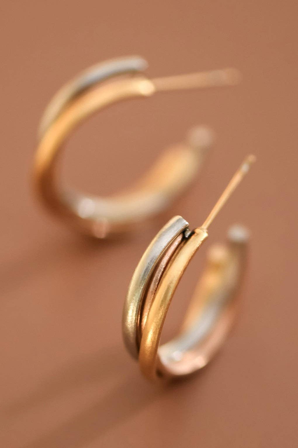 18K Gold Plated Waterproof Stainless Steel Hoop Earrings