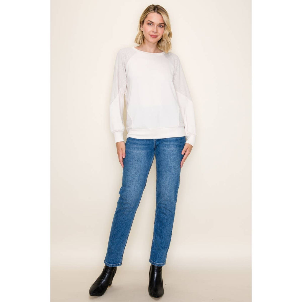 MONACO RIB TEXTURED KNIT TOP