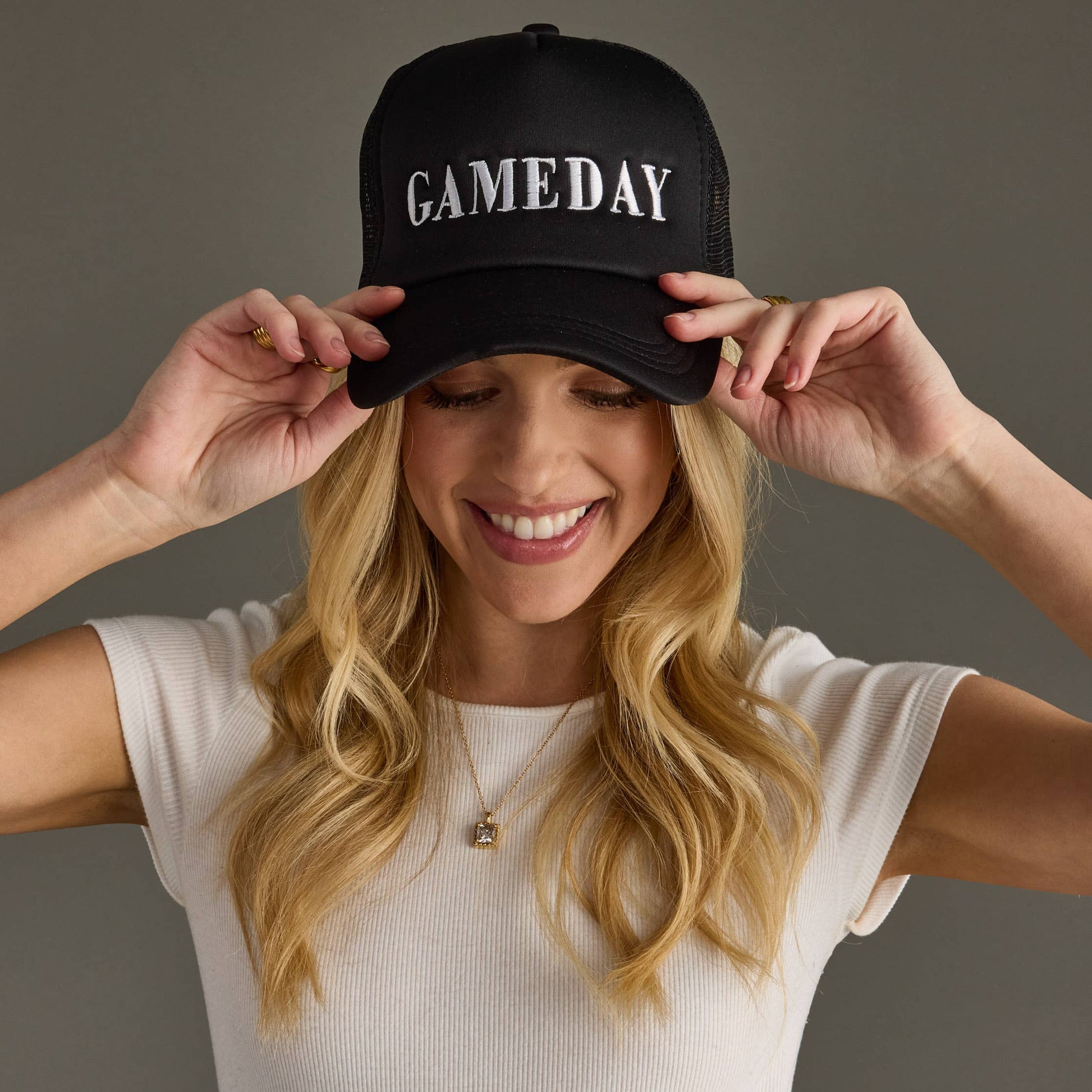 Black Game Day Trucker Hat