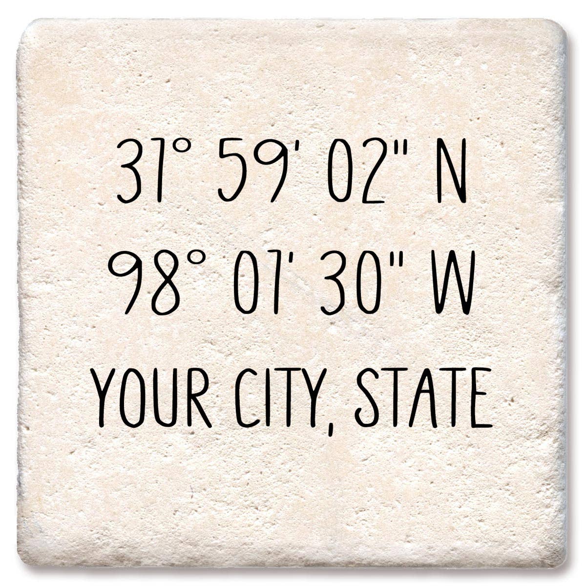Custom City State Coordinates Coaster