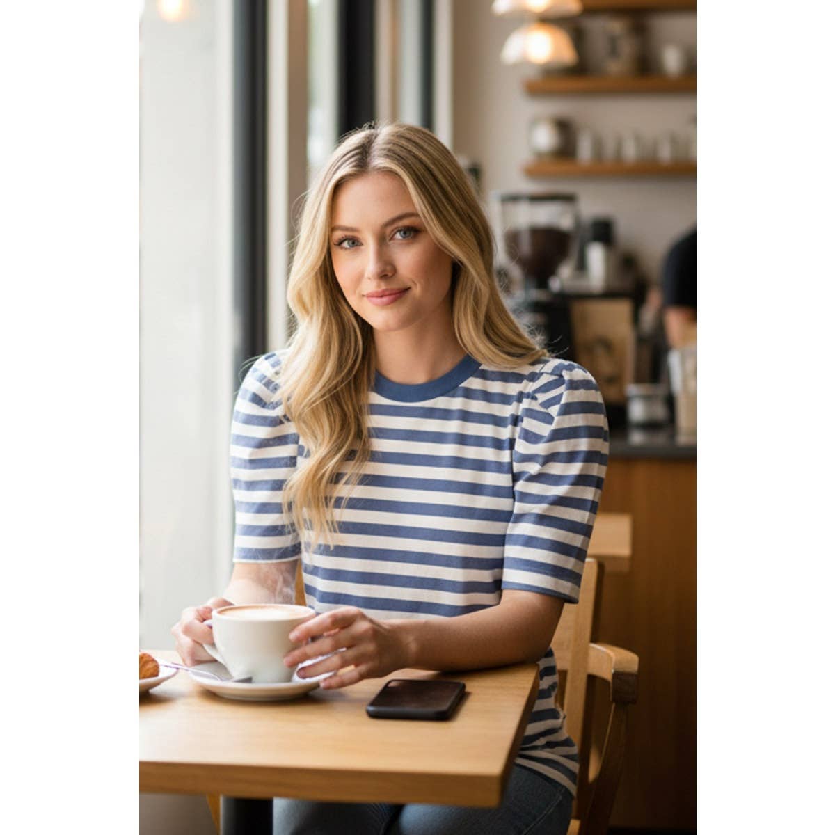 HALF SLEEVE STRIPED TOP