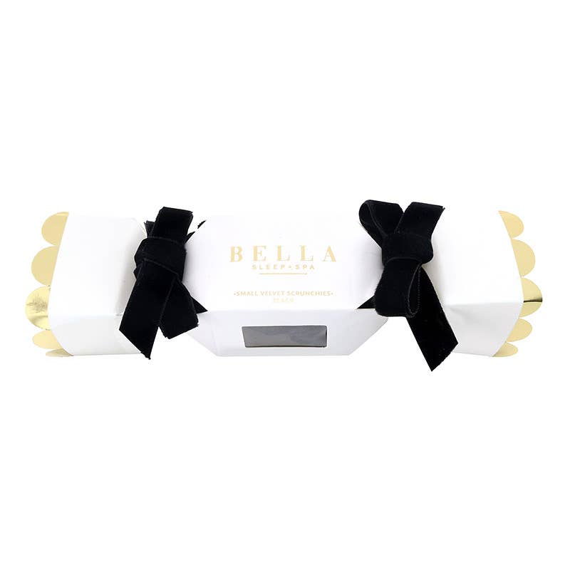 Small Velvet Scrunchies - Black - Set of 3