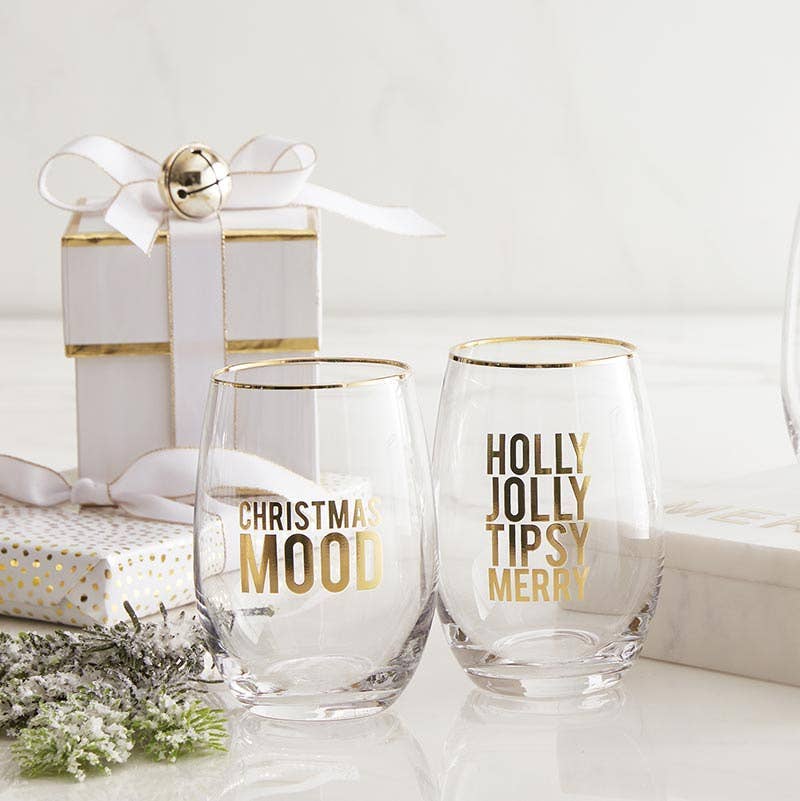 Stemless Wine Glass - Christmas Mood