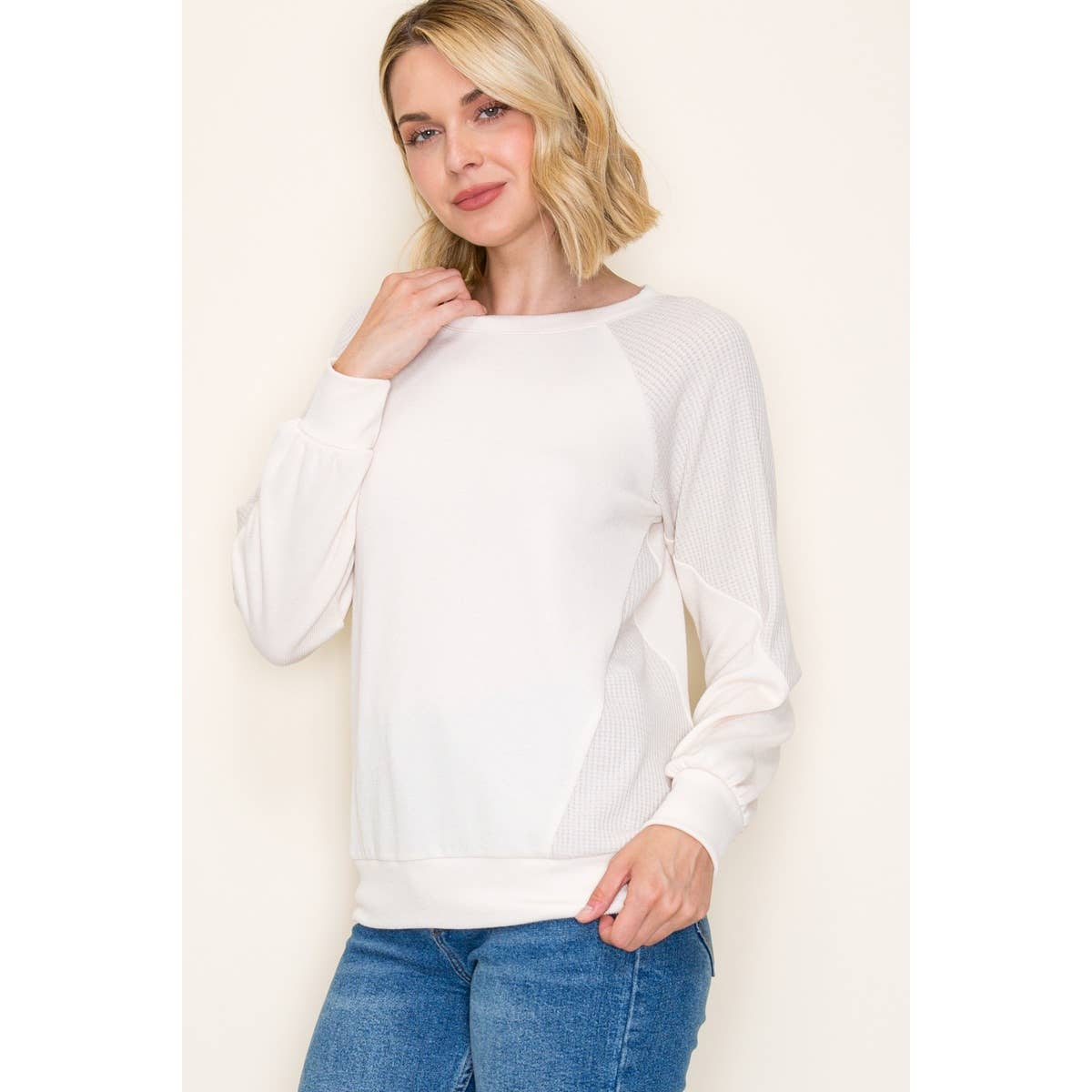 MONACO RIB TEXTURED KNIT TOP