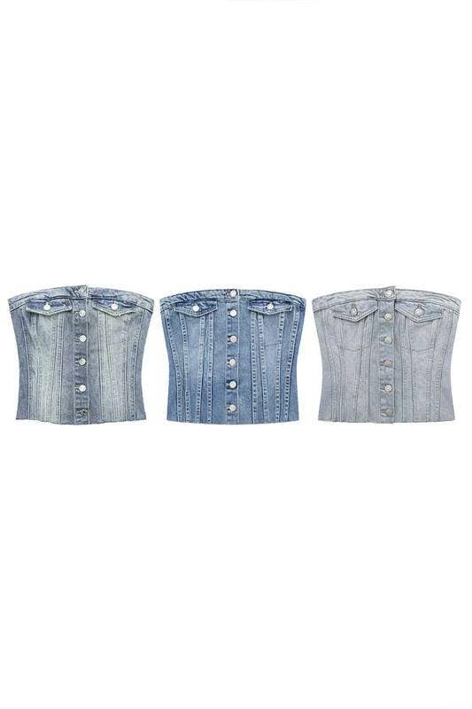 Denim tube top