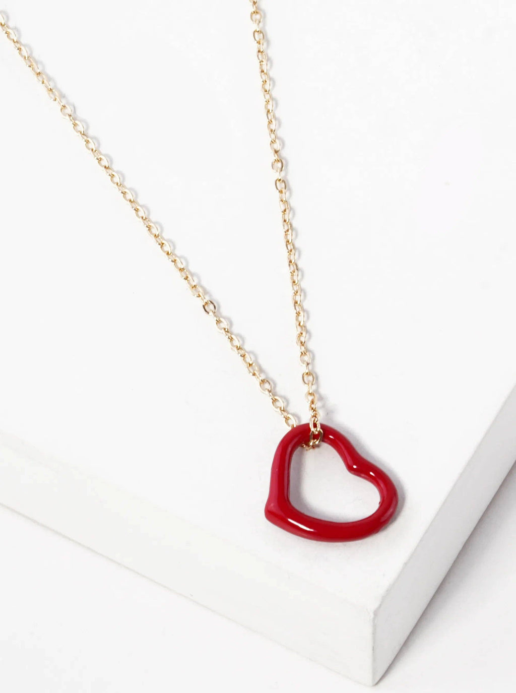 Metal Sideways 15mm Heart Pendant Necklace