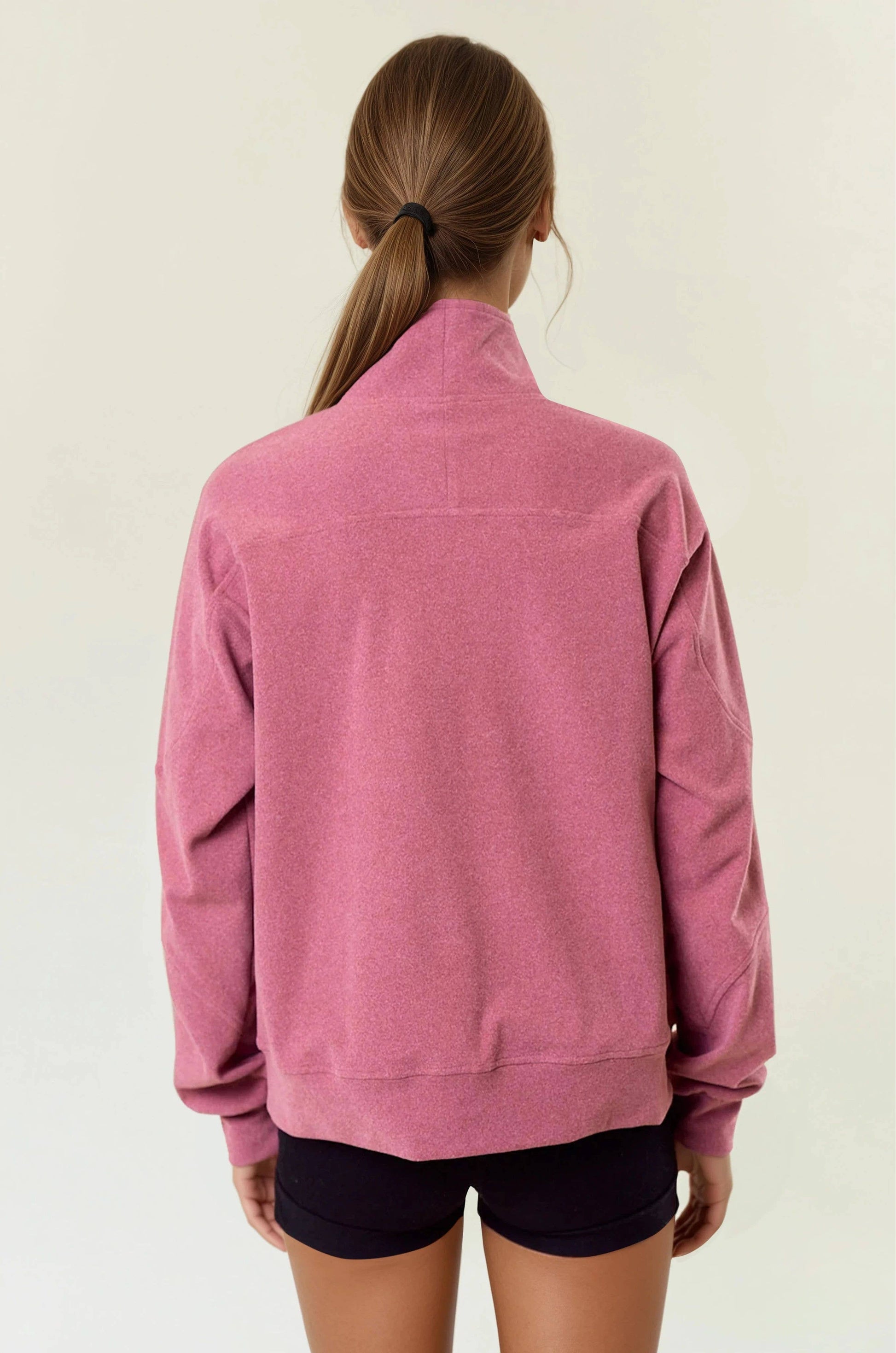 Buttery Soft Brushed Knit Mock Neck Sweatshirt