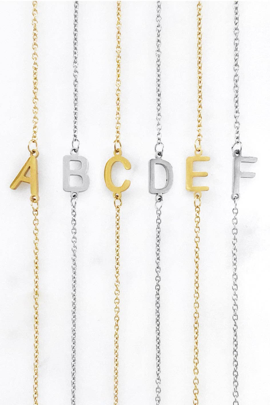 18K Gold Plated Waterproof Stainless Steel Initial Necklace