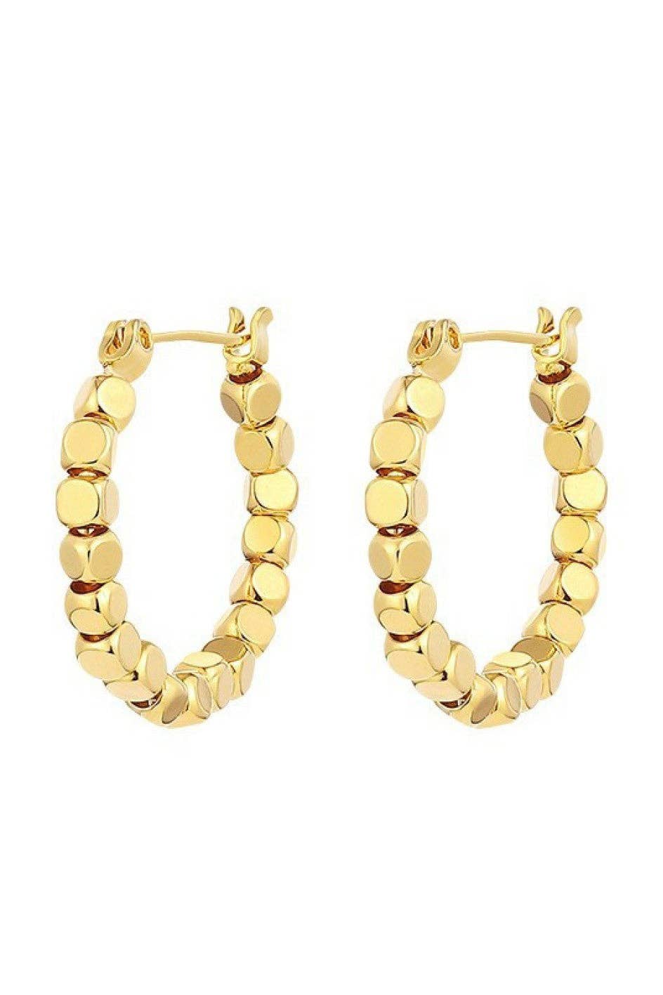 18K Gold Plated Waterproof Stainless Steel Hoop Earrings