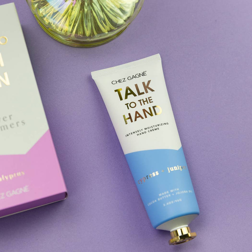Talk to the Hand - Funny Hand Cream Gift, Cypress + Juniper