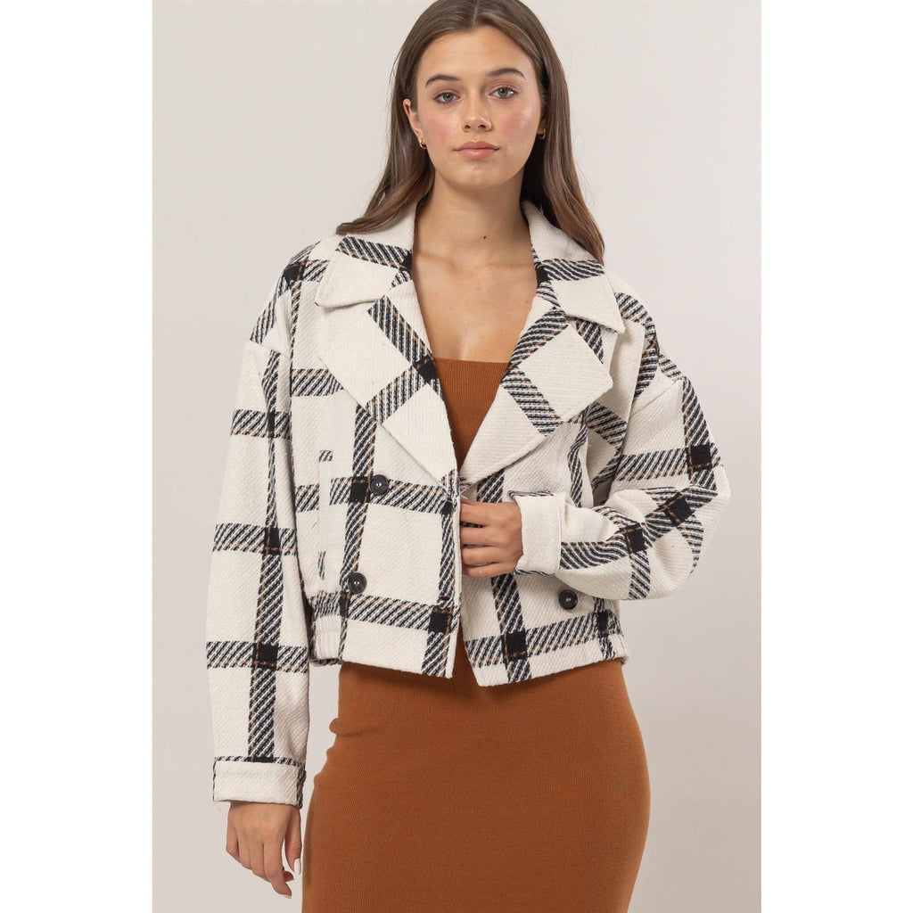 Plaid Double-Breasted Jacket