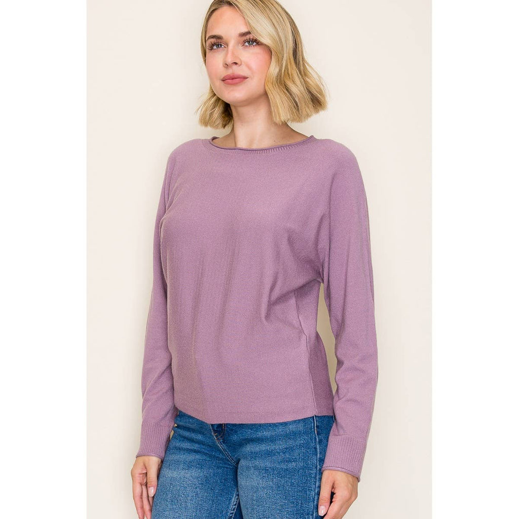 DOLMAN SLEEVE SOLID SWEATER