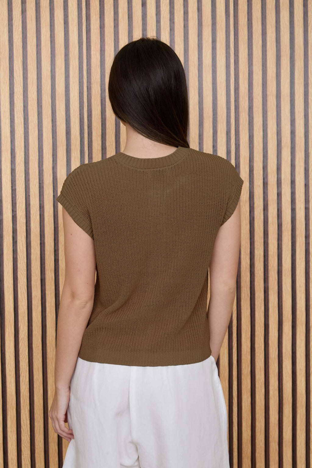 SHORT SLEEVE BUTTON DOWN KNIT CARDIGAN VEST