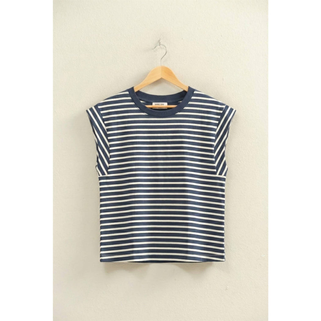 Striped Cap Sleeve Relaxed Everyday Tee
