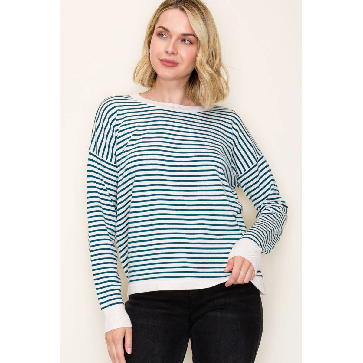 STRIPED EVERYDAY PULLOVER SWEATER