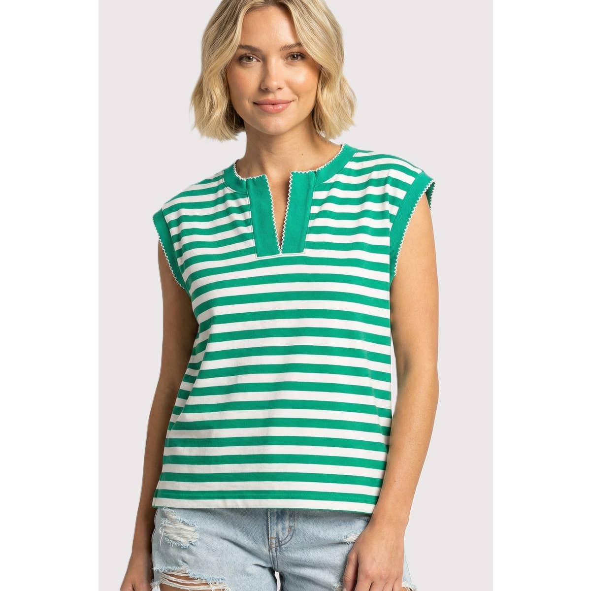 STICHED STRIPE TOP