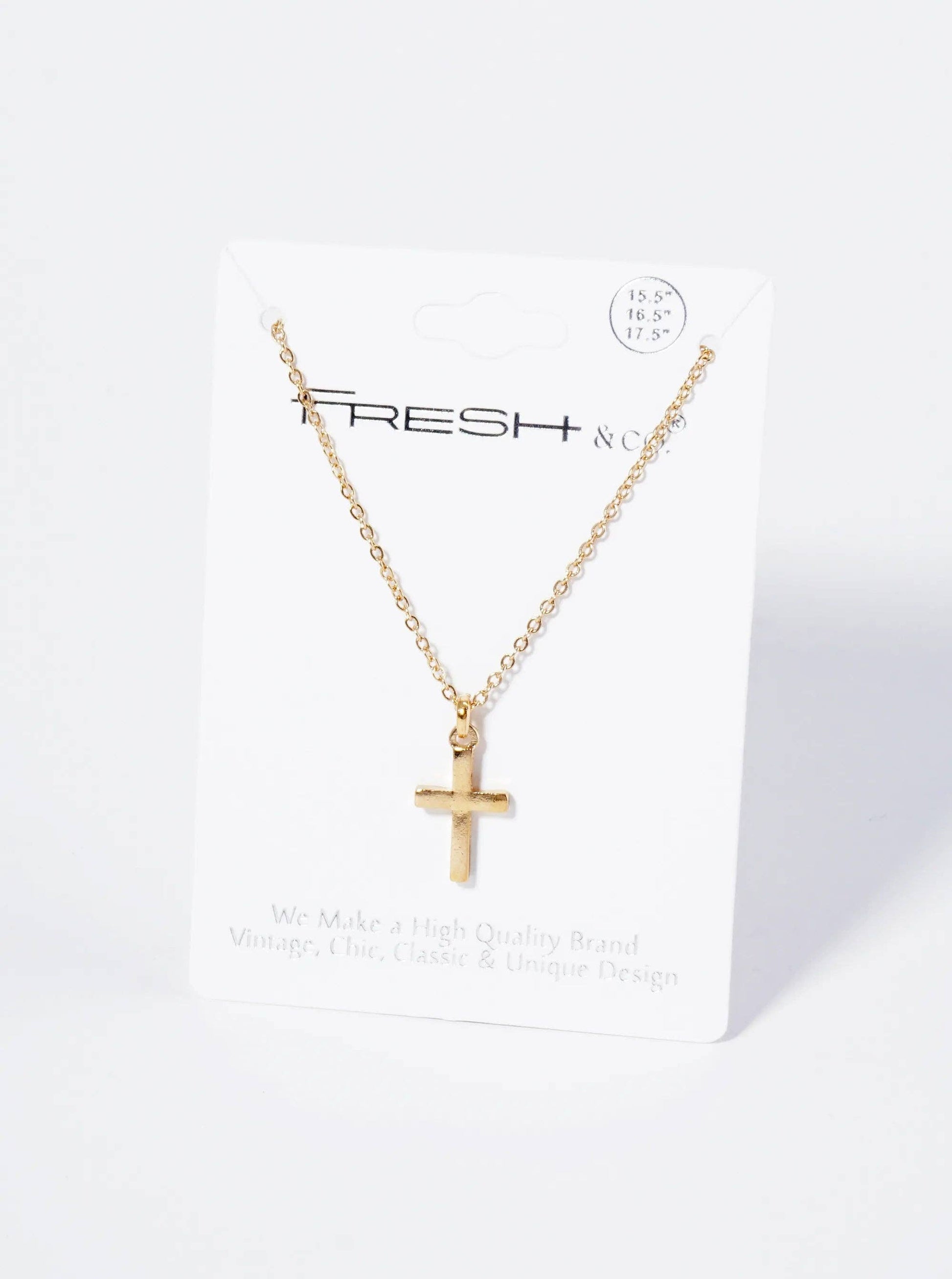 Metal Dainty Cross Pendant Necklace