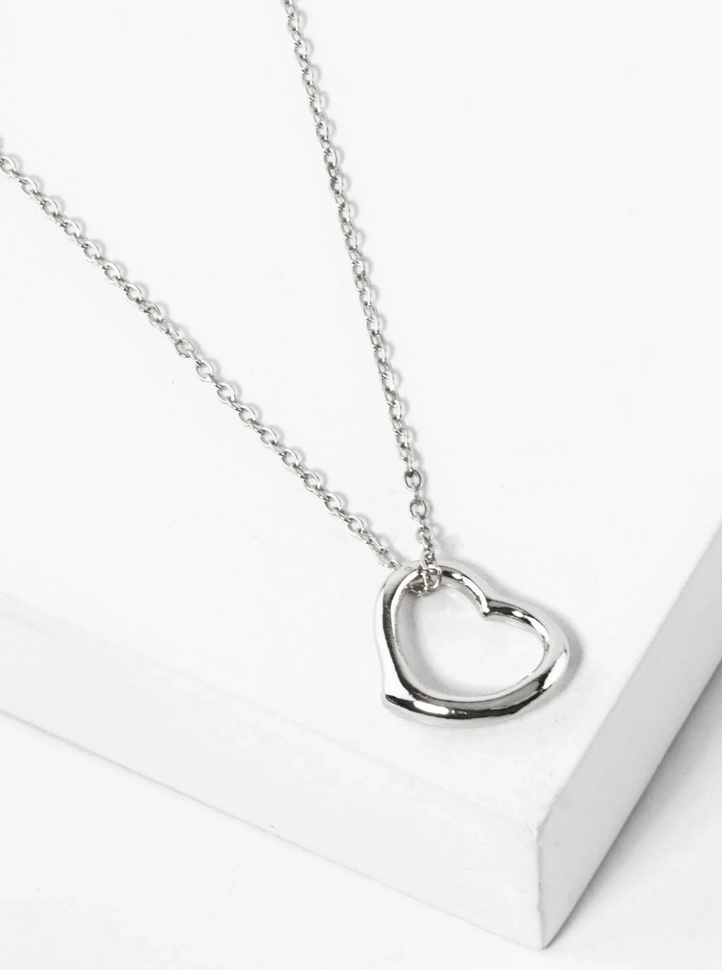 Metal Sideways 15mm Heart Pendant Necklace