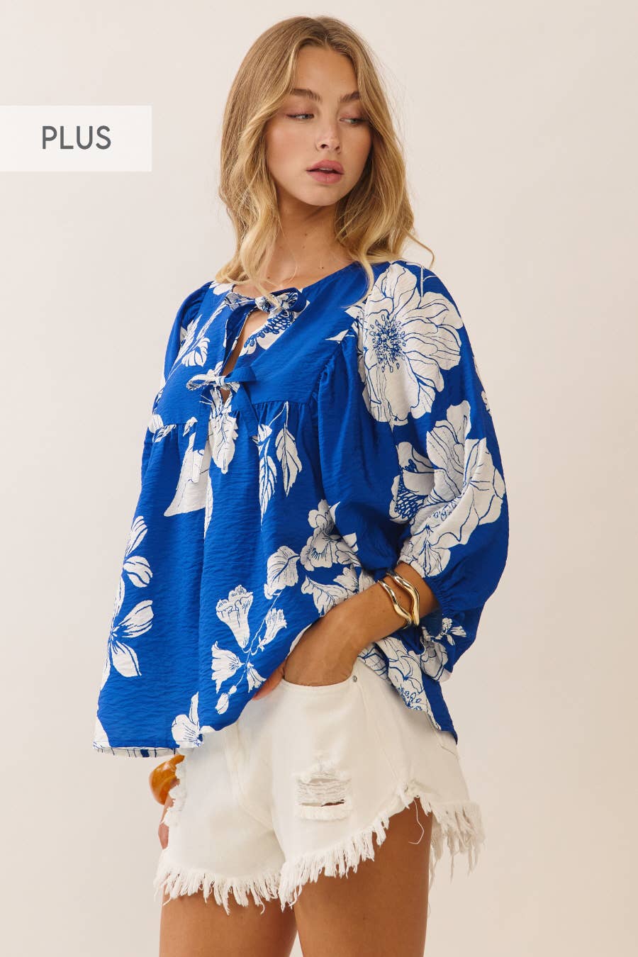 Curvy Floral Print Blouse