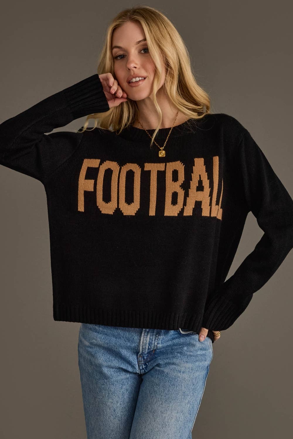 Black Football Sweater