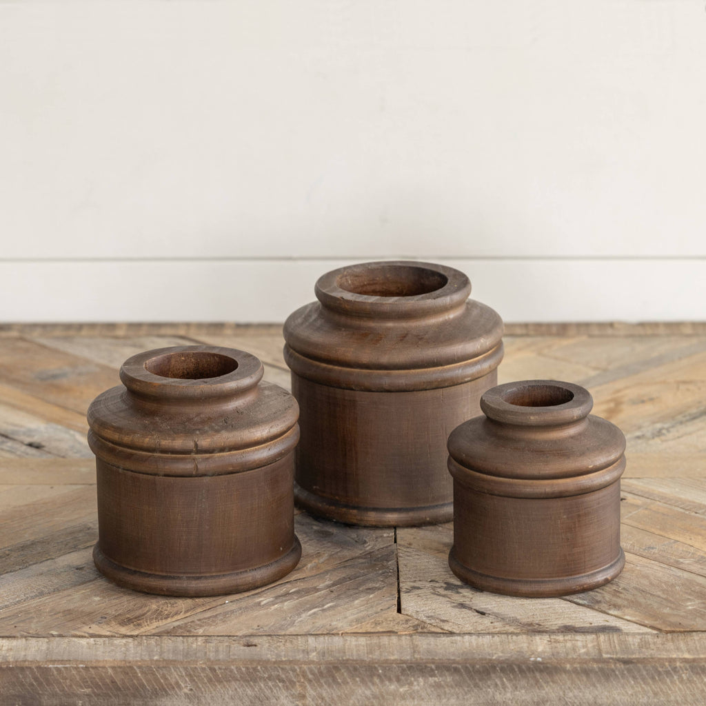 5" Dark Wood Bud Vase