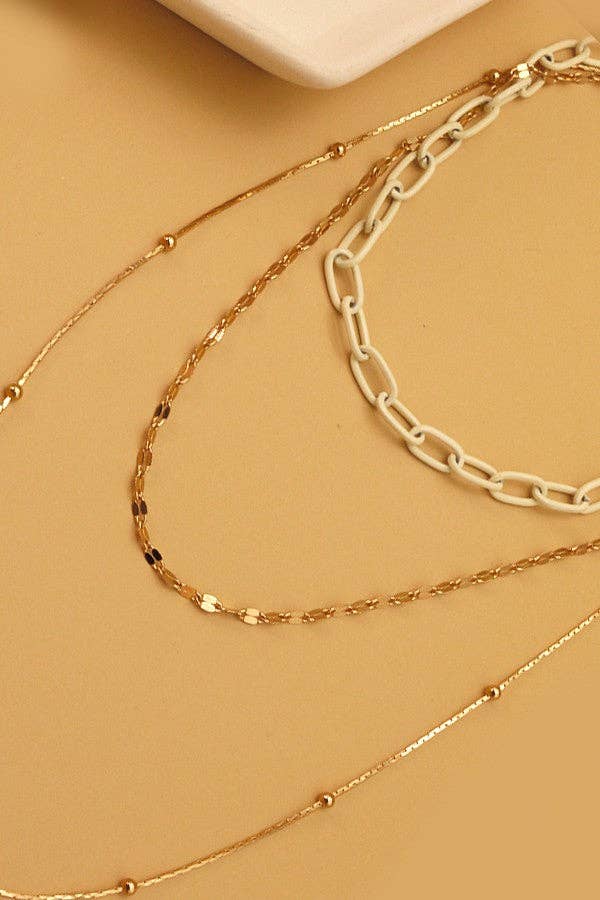 COLOR CHAIN MULTI LAYER NECKLACE
