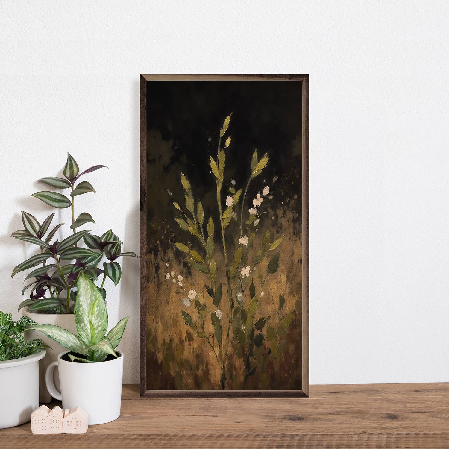 Field Grass With White Flower 8x16