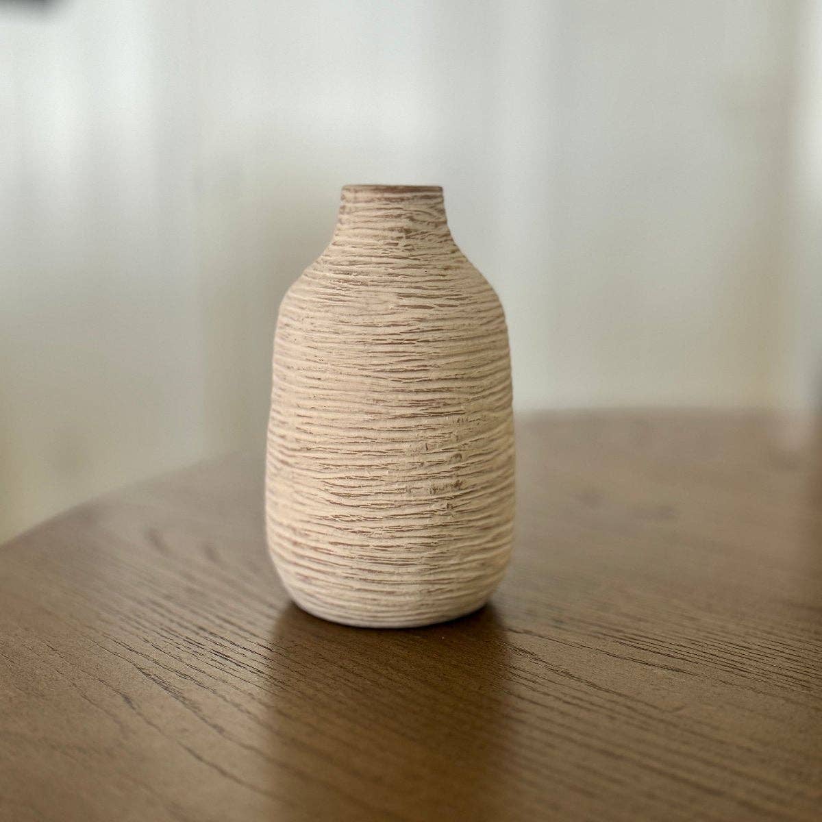 8" Cream Line Vase