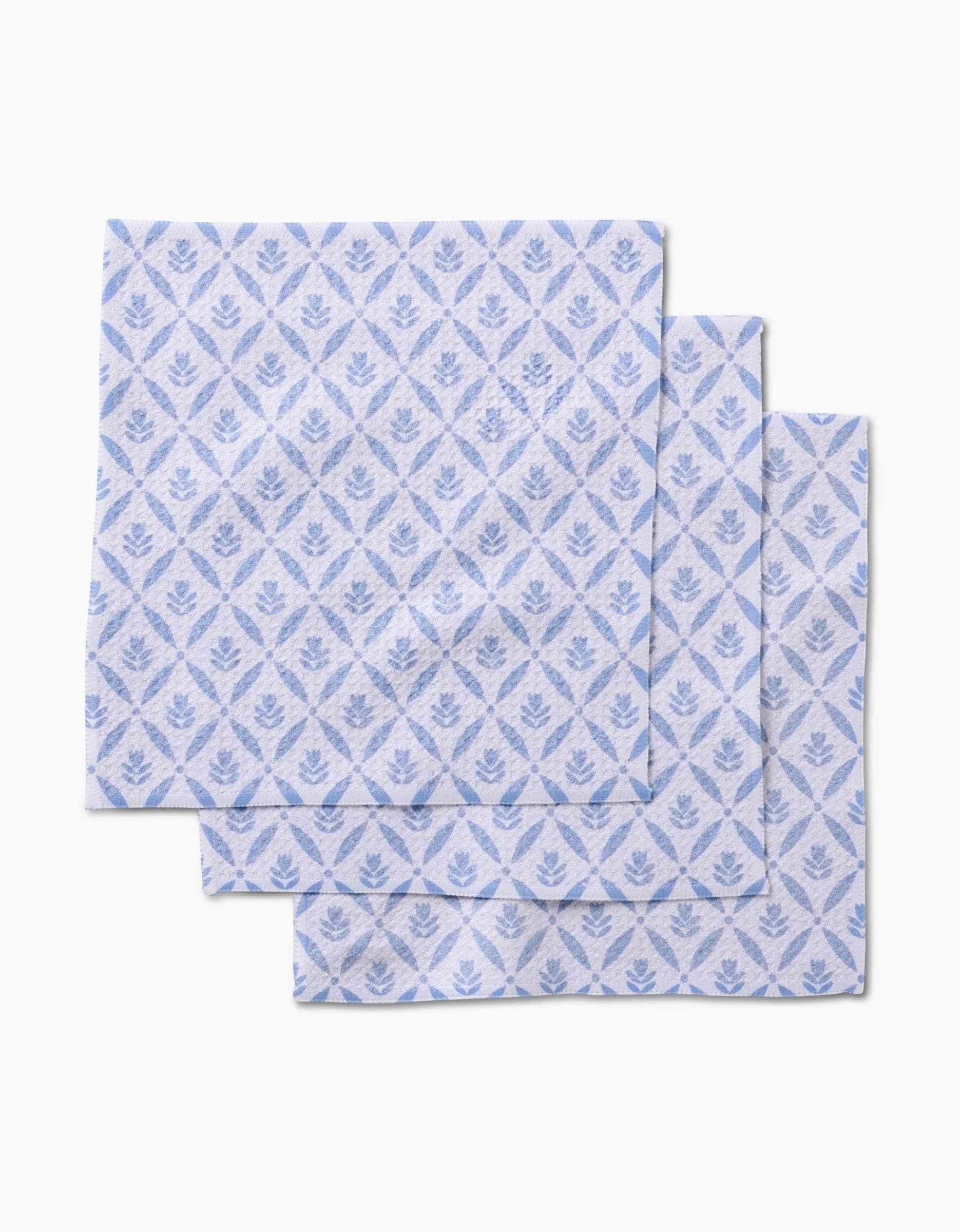 Spring Trellis Floral Dishcloth Set