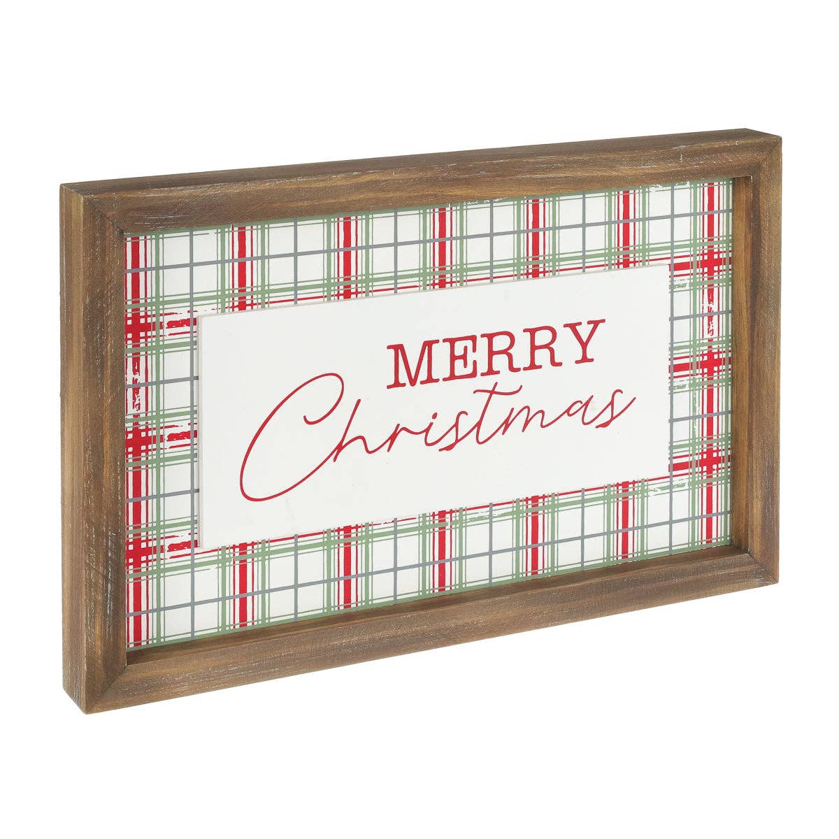 Christmas Plaid Framed Sign