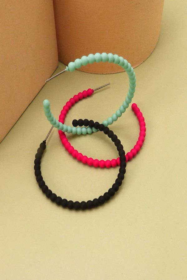 MATTE BUBBLE HOOP EARRINGS