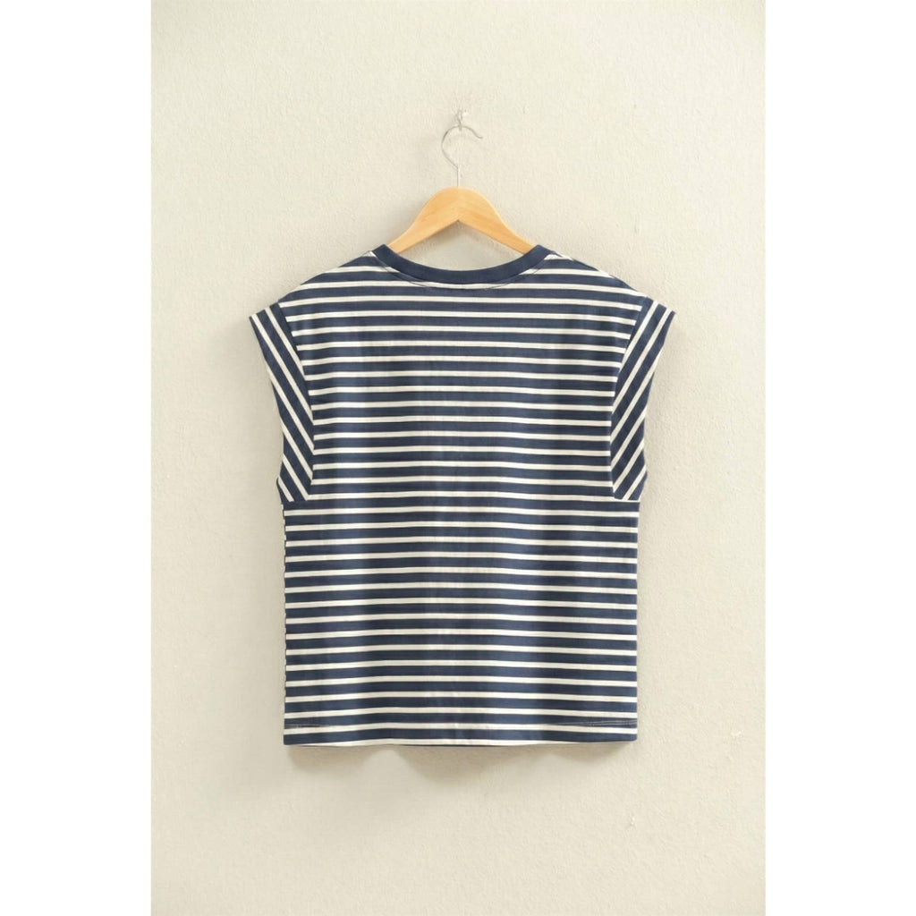 Striped Cap Sleeve Relaxed Everyday Tee