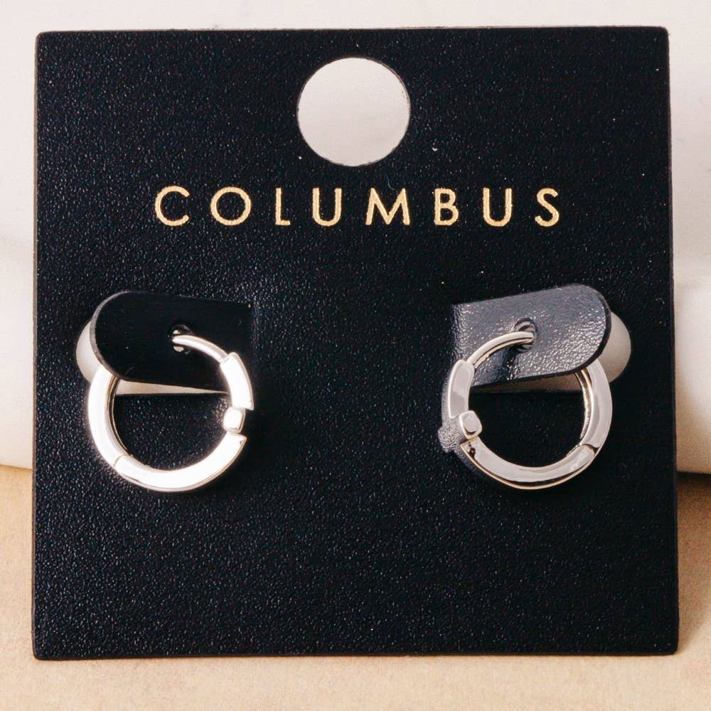 Gold Dipped Minimalist Cross Huggie Hoop Earrings