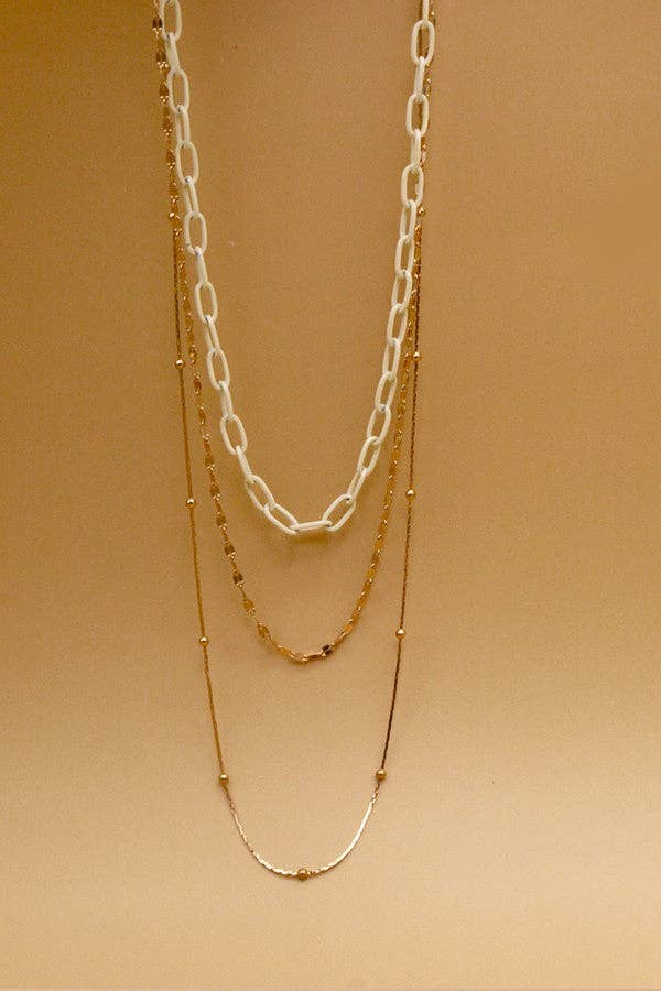 COLOR CHAIN MULTI LAYER NECKLACE