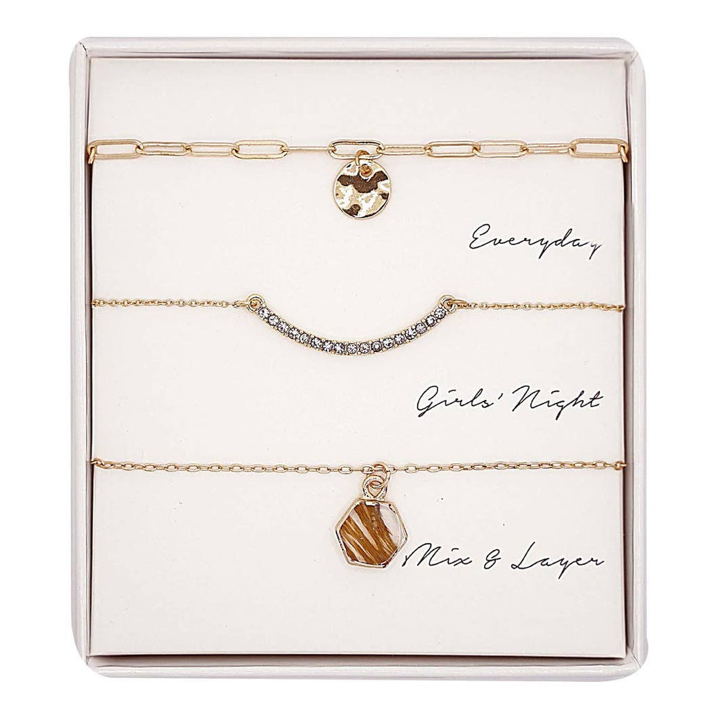 3PC Assorted Layering Pendant Necklace Gift Set