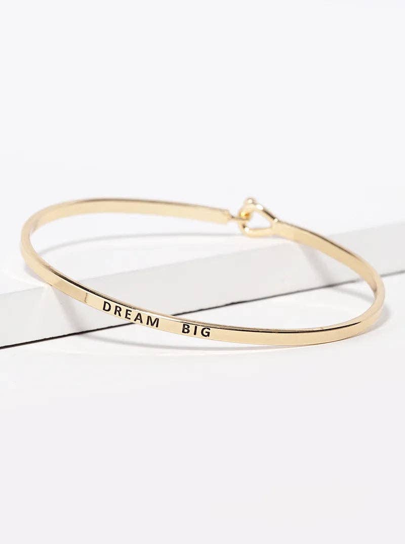 Dream Big Engraved Inspirational Bangle Bracelet