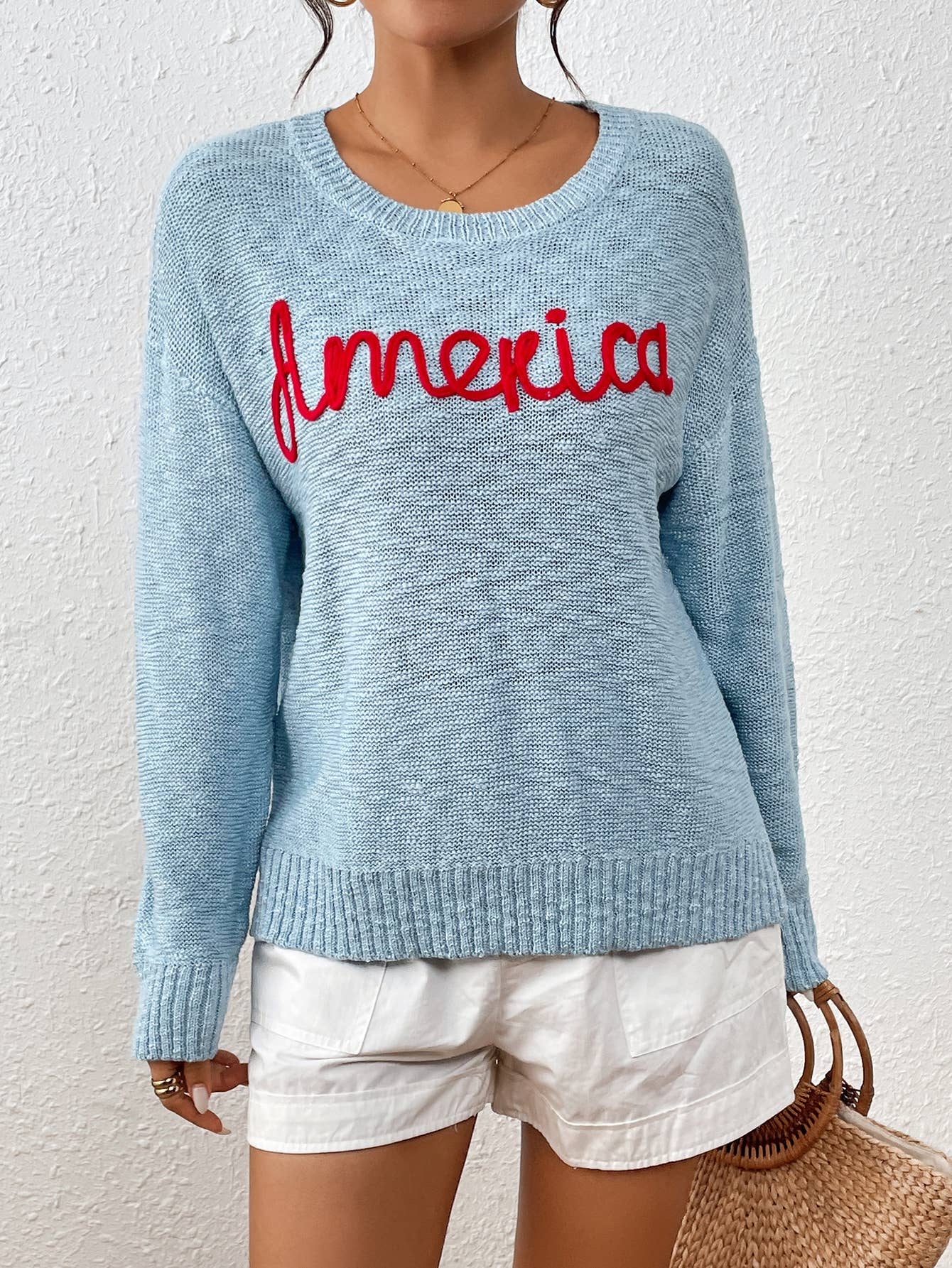 America Crewneck Knit Sweater