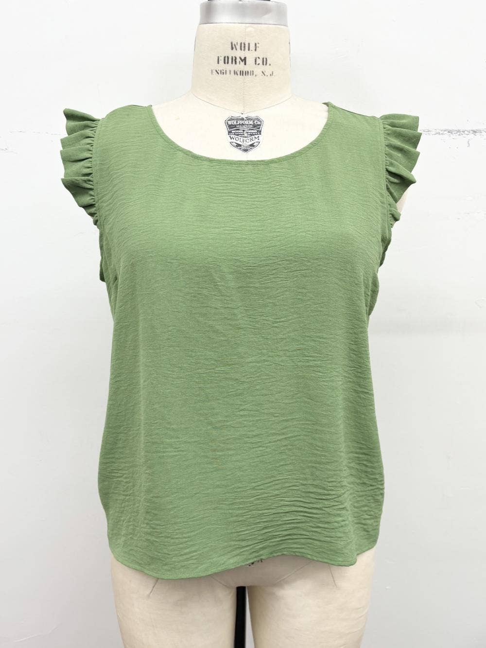 Curvy Ruffle Cap Sleeve Blouse