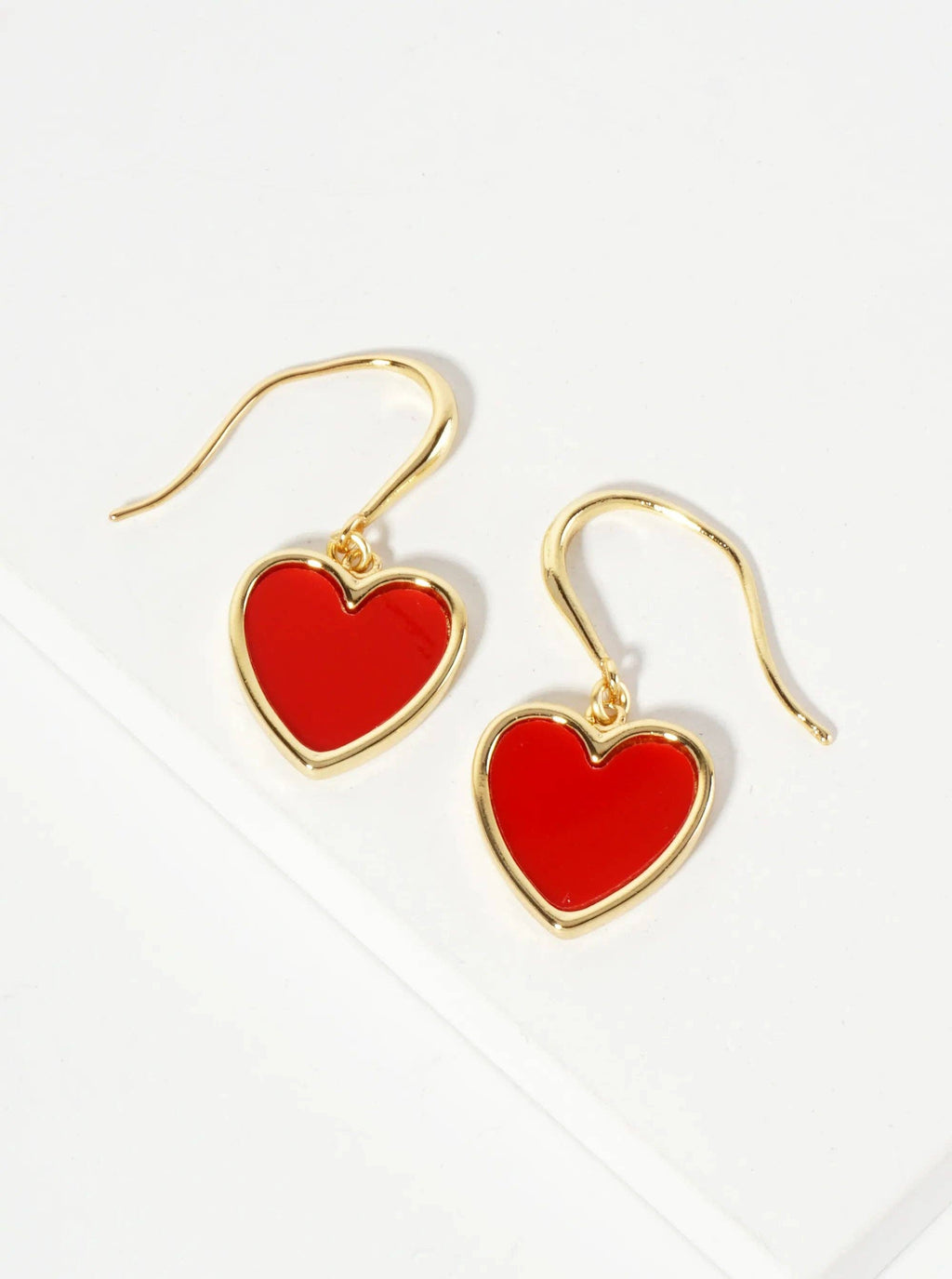18K-Gold-Dipped 11Mm Heart Drop Dangle Earrings