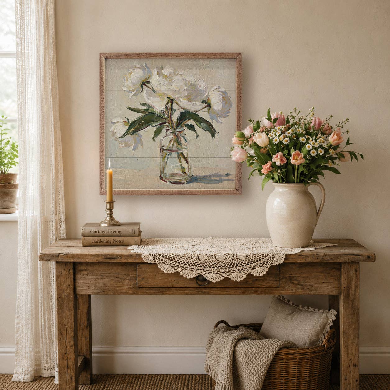 White Peony Vase