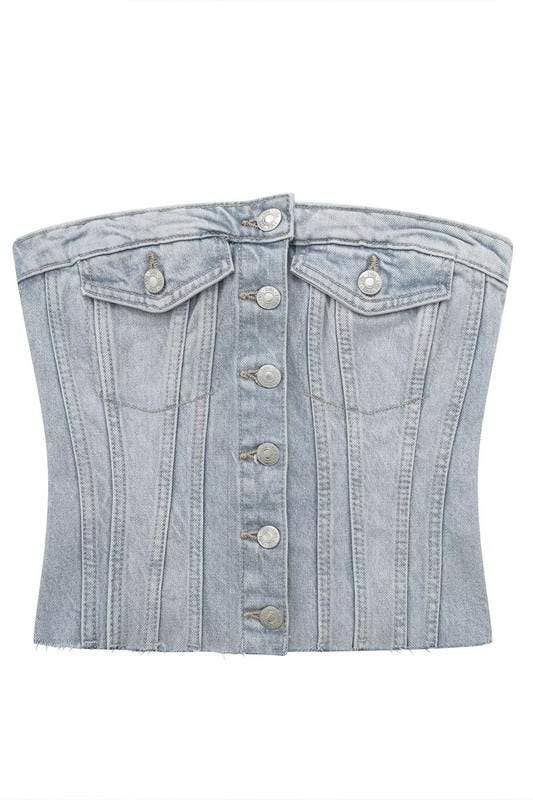 Denim tube top