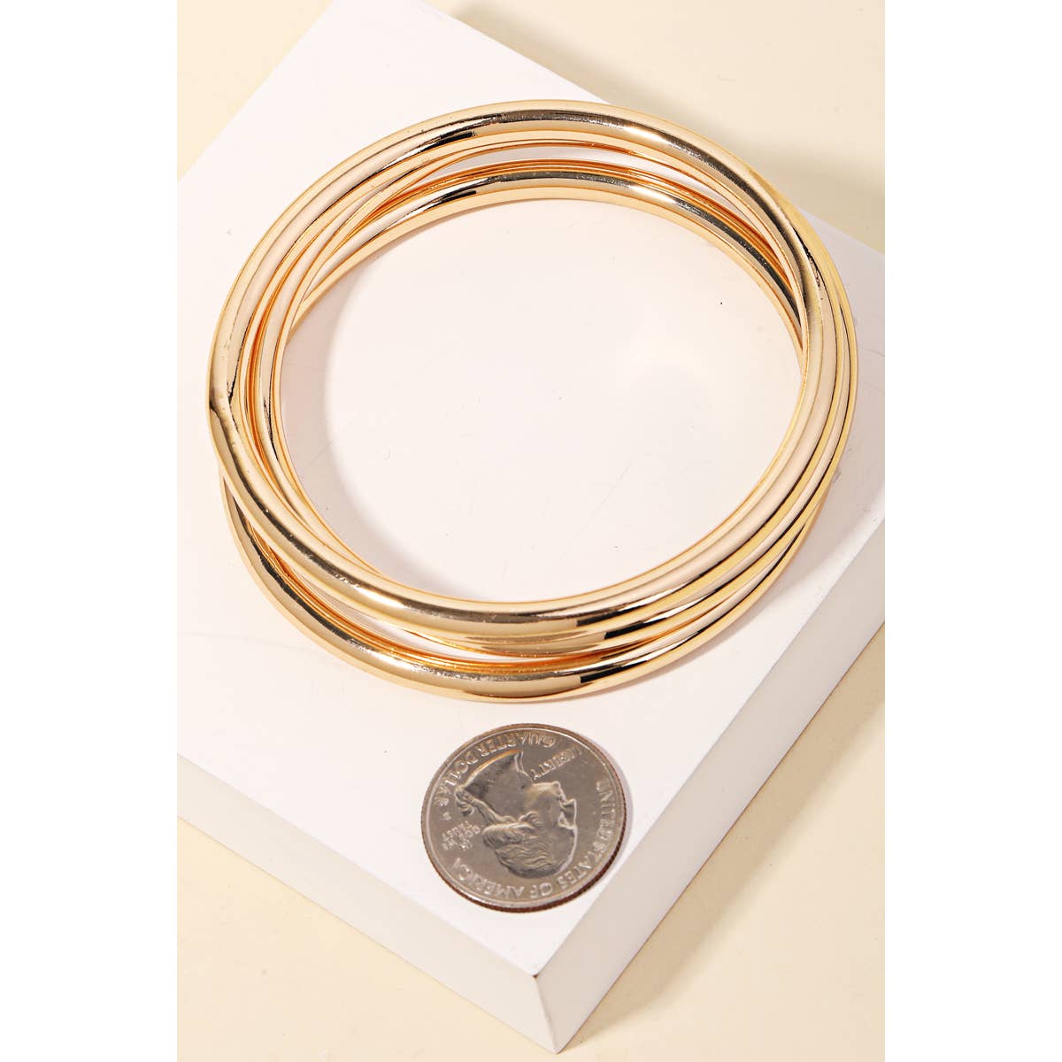 Metallic Triple Bangle Bracelet Set